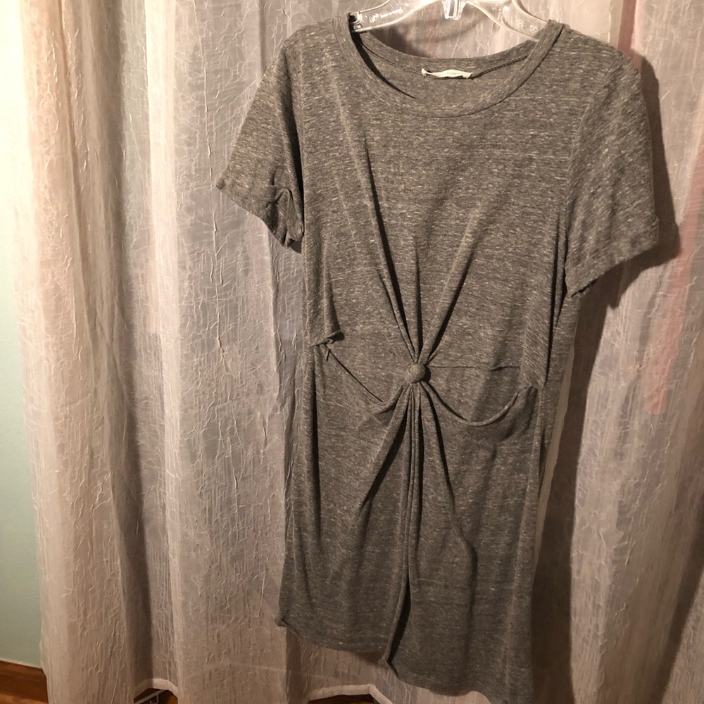 Honey Punch Knot-Front T-Shirt Dress